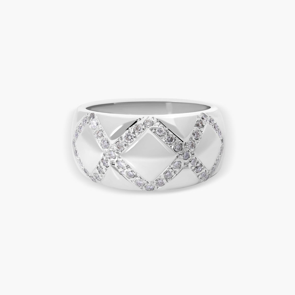 Anillo de oro blanco 18K diamante natural 0.55 ct. LUMINAIRE 80s