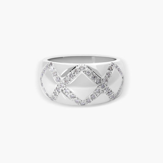Anillo de oro blanco 18K diamante natural 0.55 ct. LUMINAIRE 80s