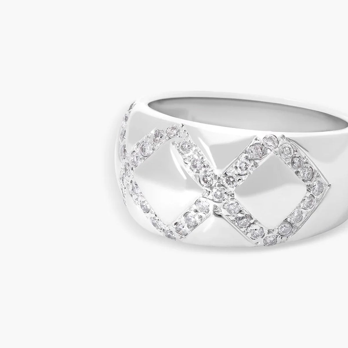 Anillo de oro blanco 18K diamante natural 0.55 ct. LUMINAIRE 80s