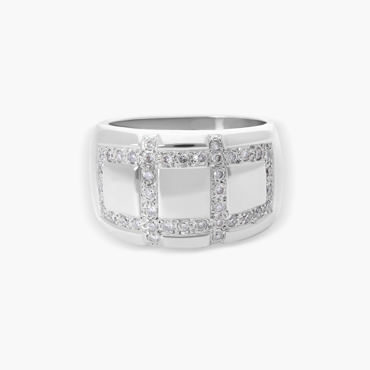 Anillo de oro blanco 18K diamante natural 0.48 ct. LUMINAIRE 80s