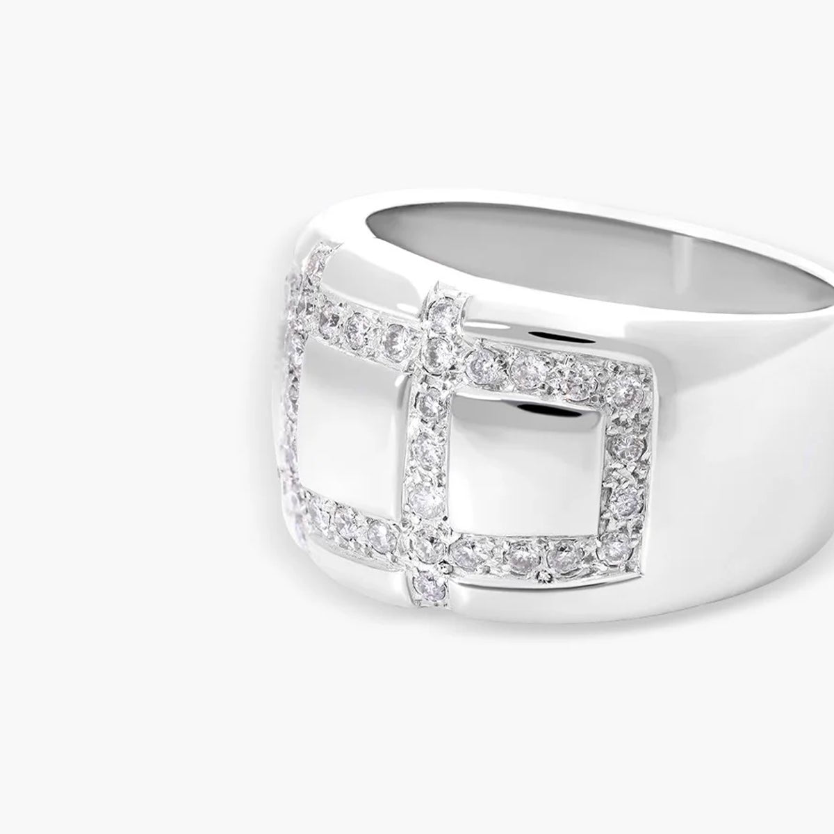 Anillo de oro blanco 18K diamante natural 0.48 ct. LUMINAIRE 80s
