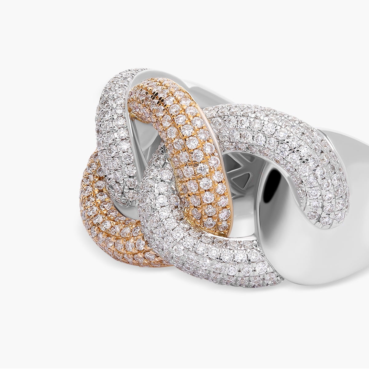 Anillo de oro blanco 18K diamante natural 1.75 ct. GOLDEN LINKS
