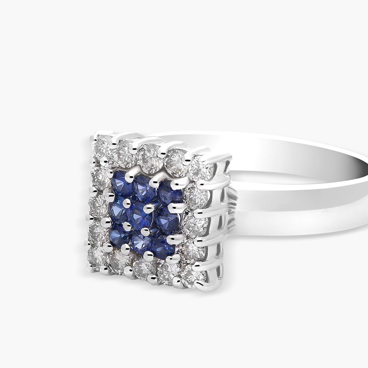 Anillo de oro blanco 18K diamante natural 0.48 ct. BRIDGE SAPPHIRE