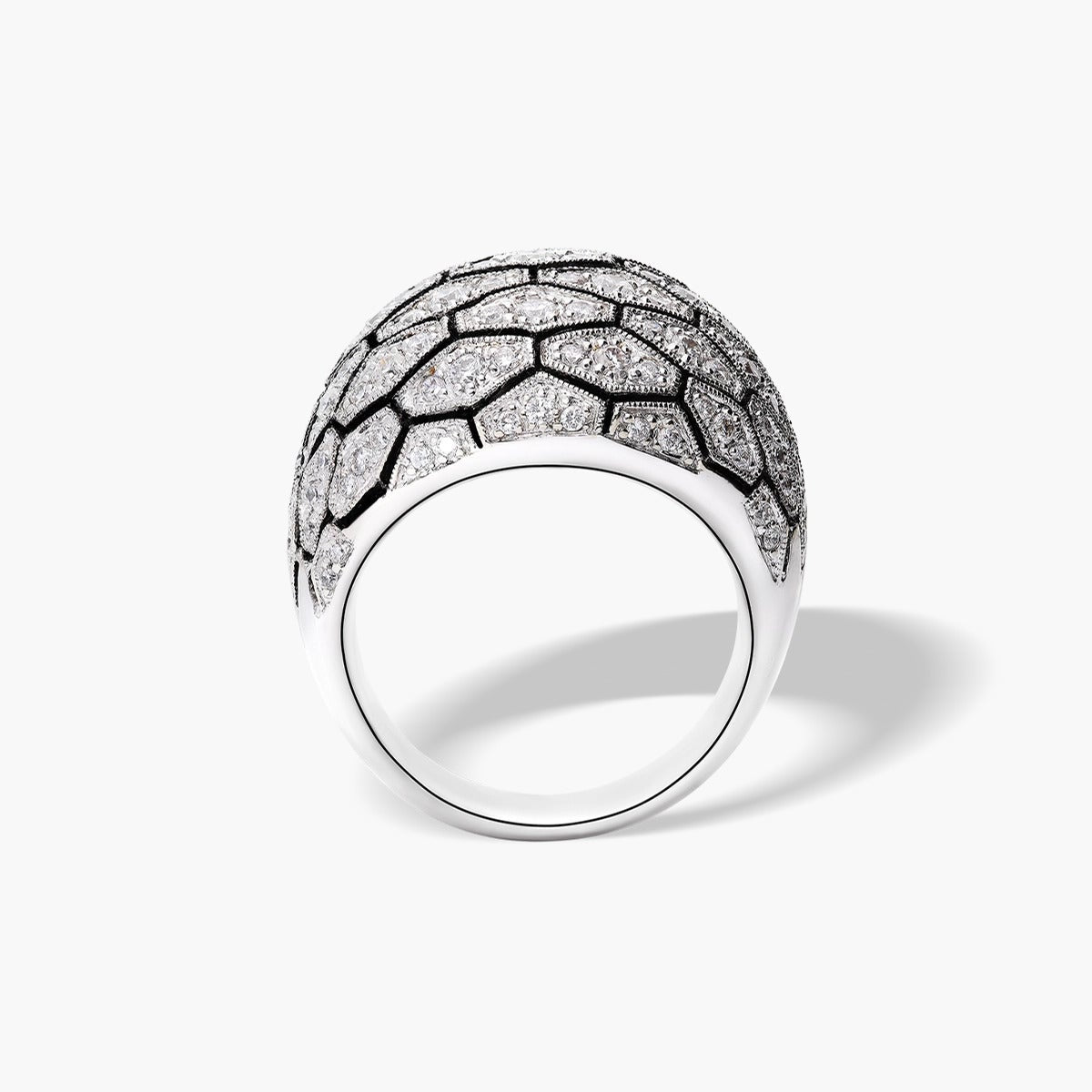 Anillo de oro blanco 18K diamante natural 1.82 ct. MIDNIGHT SERPENT