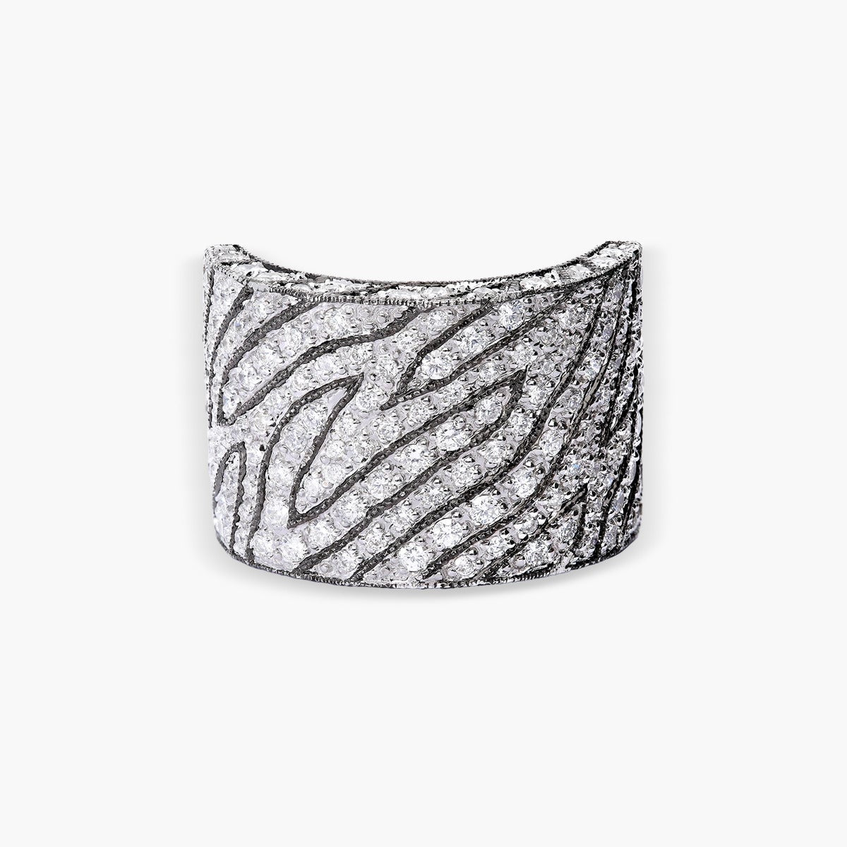 Anillo de oro blanco 18K diamante natural 1.35 ct. ZEBRE