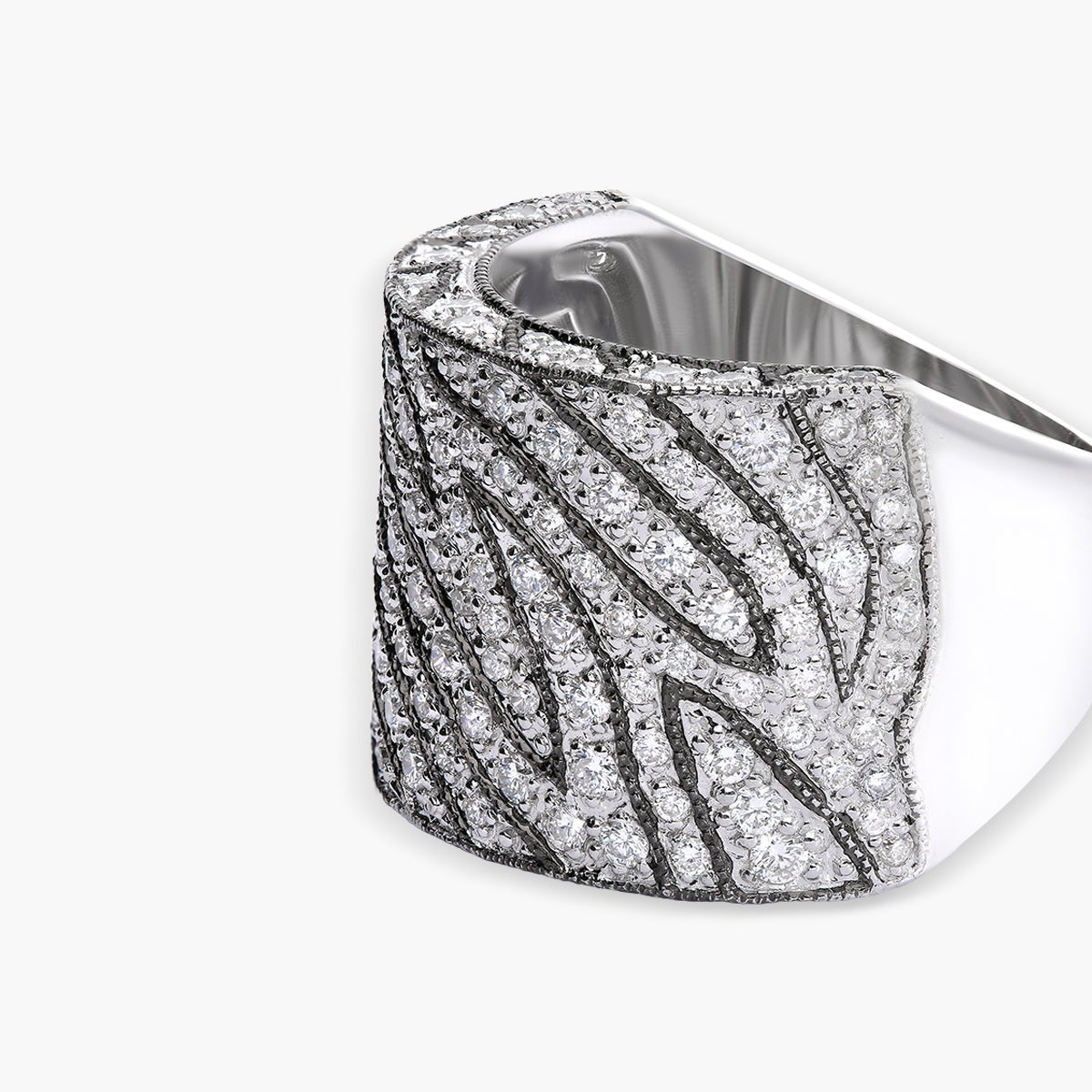 Anillo de oro blanco 18K diamante natural 1.35 ct. ZEBRE