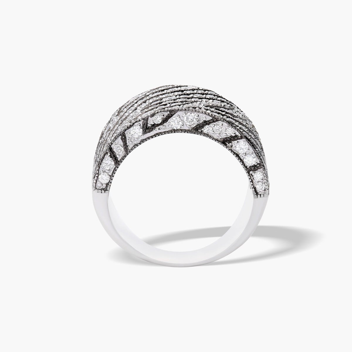 Anillo de oro blanco 18K diamante natural 1.35 ct. ZEBRE