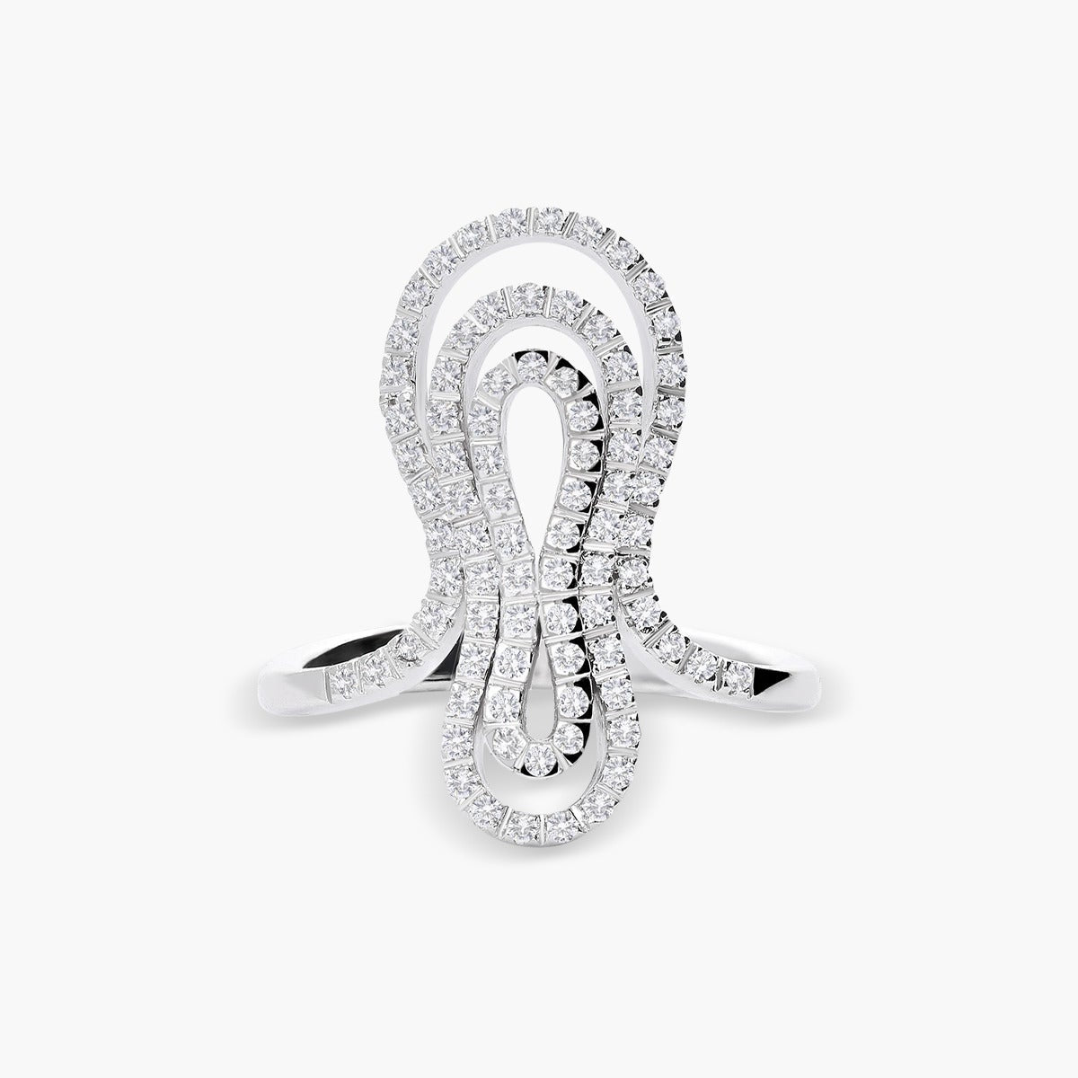 Anillo de oro blanco 18K diamante natural 0.41 ct. NEBULA