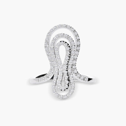 Anillo de oro blanco 18K diamante natural 0.41 ct. NEBULA