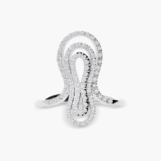 Anillo de oro blanco 18K diamante natural 0.41 ct. NEBULA