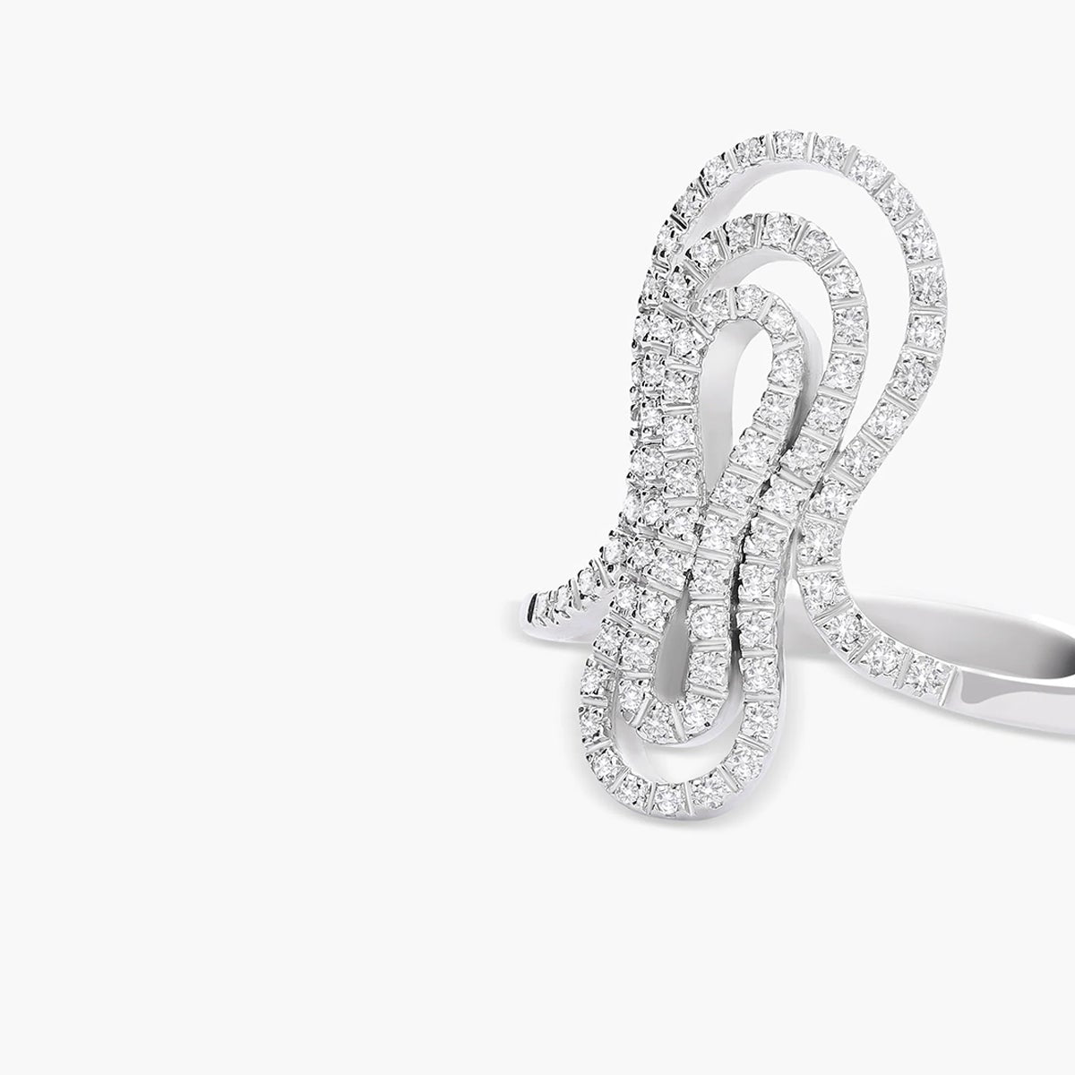 Anillo de oro blanco 18K diamante natural 0.41 ct. NEBULA