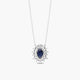 Collar de oro blanco 18K diamante natural 0.30 ct. zafiro 13 mm IMPERIAL SAPPHIRE