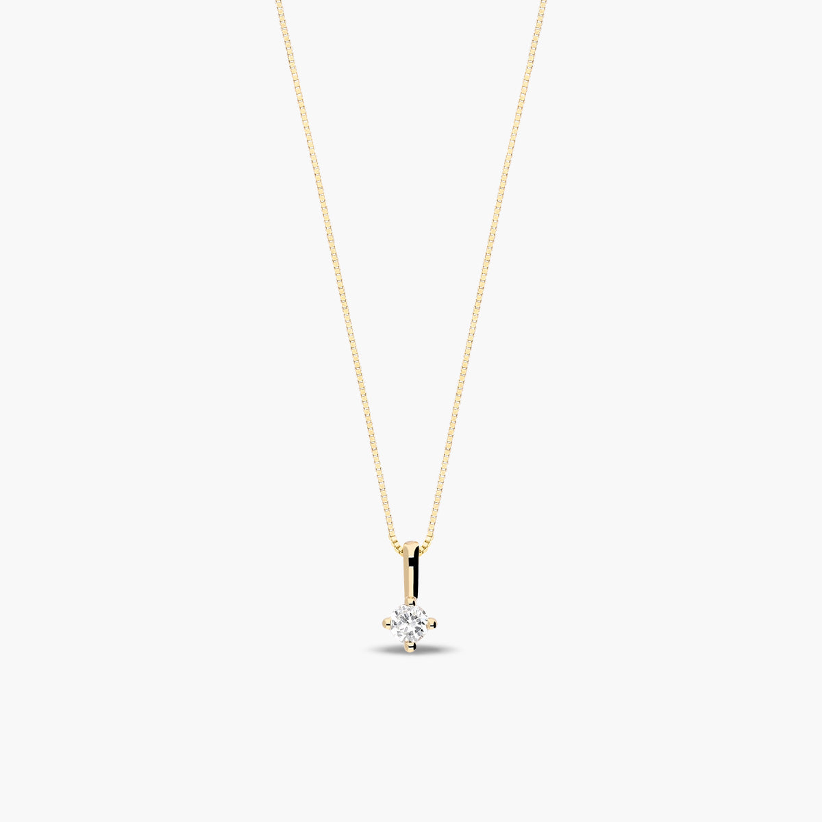 Collar de oro 18K diamante natural 0.06 ct. 2 mm SUN