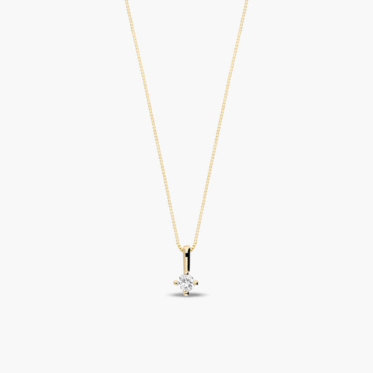 Collar de oro 18K diamante natural 0.06 ct. 2 mm SUN
