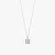 Collar de oro blanco 18K diamante natural 0.07 ct. 4 mm