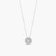Collar de oro blanco 18K diamante natural 0.14 ct. 8 mm