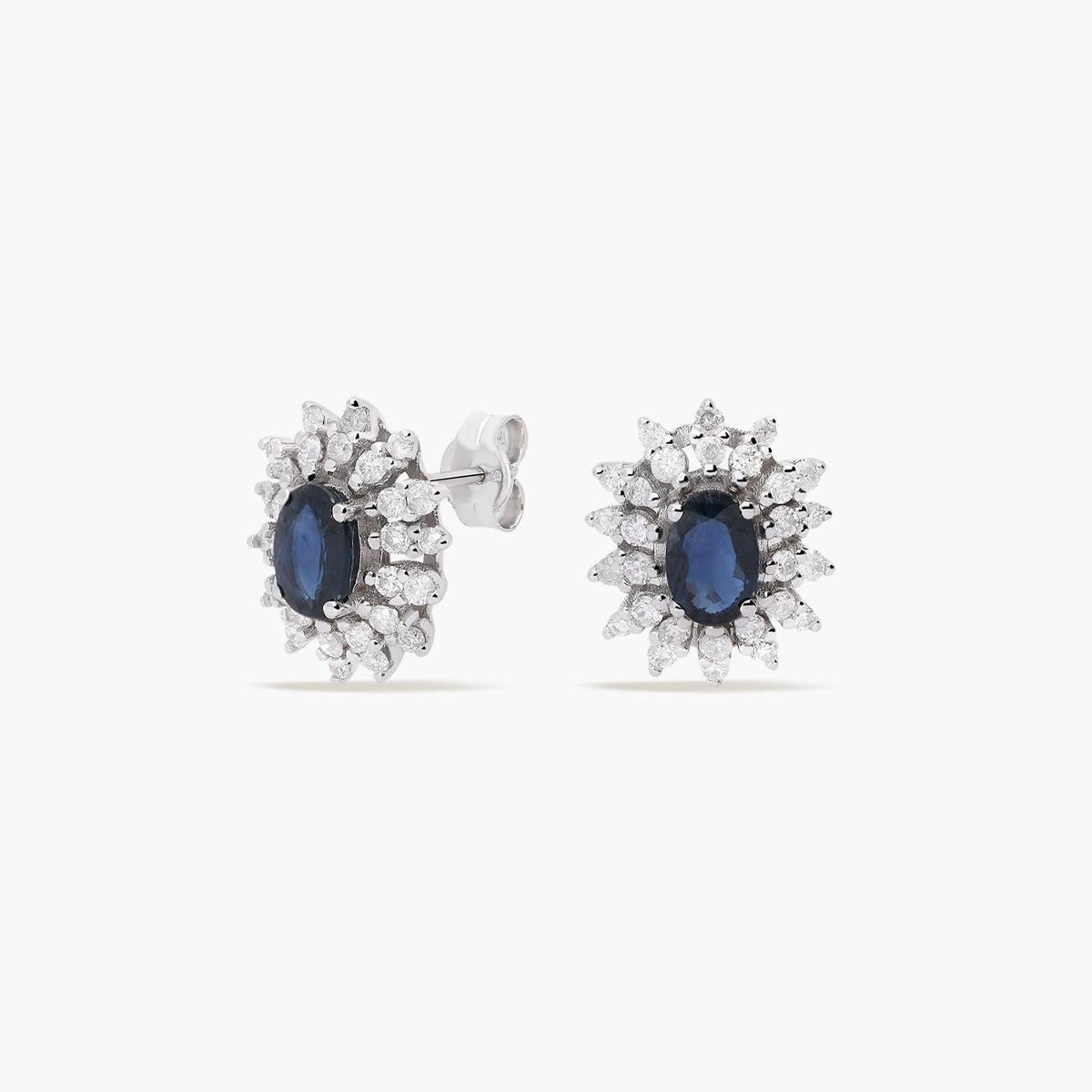 Pendientes de oro blanco 18K diamante natural 0.60 ct. 13 mm IMPERIAL SAPPHIRE