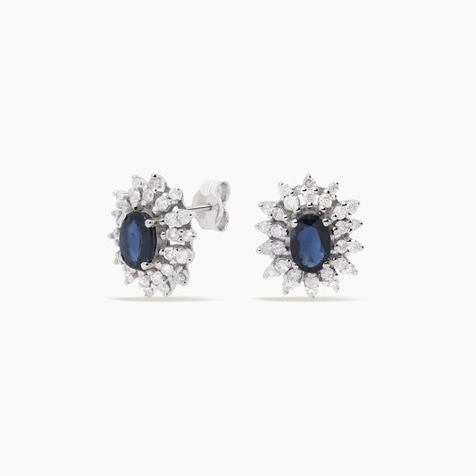 Pendientes de oro blanco 18K diamante natural 0.60 ct. 13 mm IMPERIAL SAPPHIRE