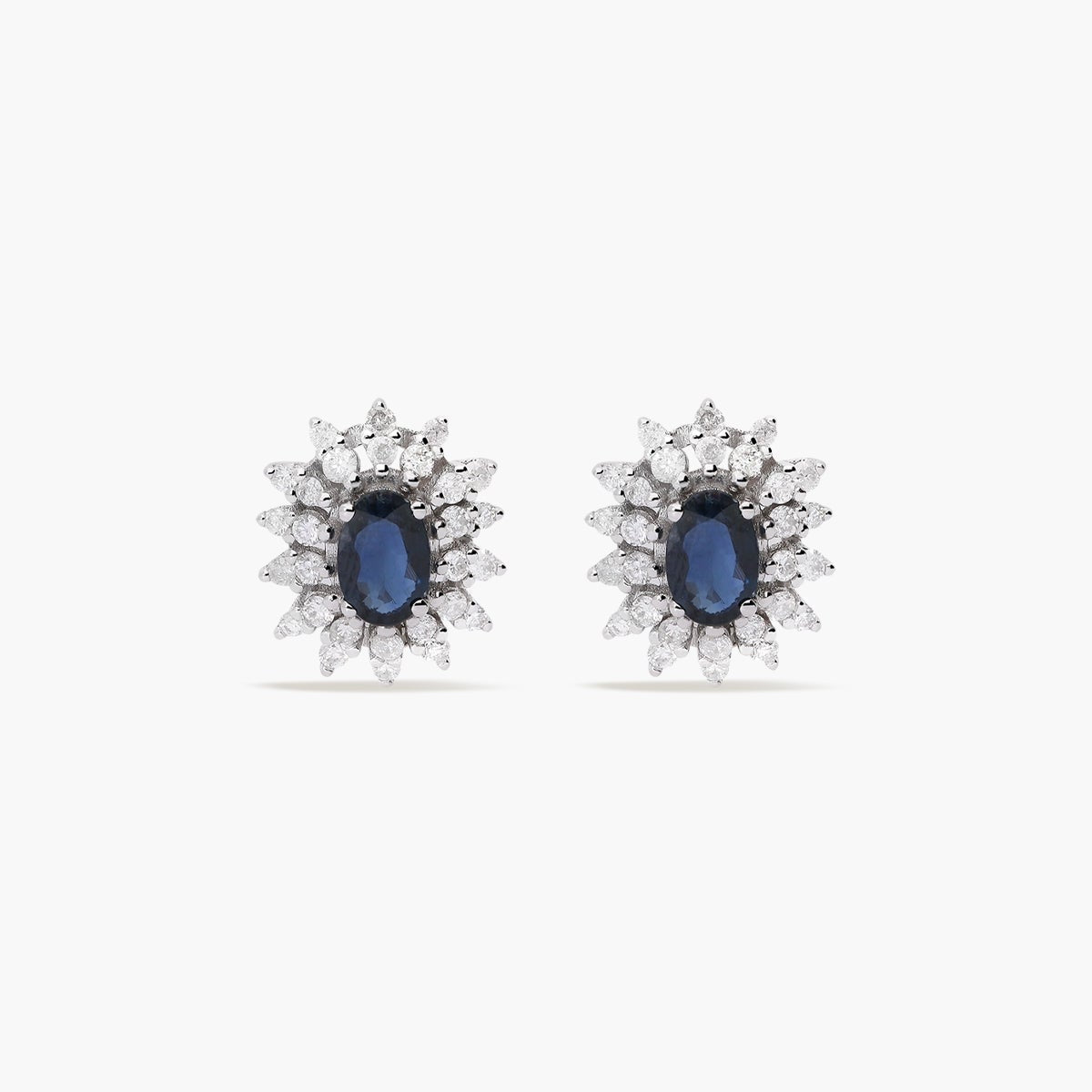 Pendientes de oro blanco 18K diamante natural 0.60 ct. 13 mm IMPERIAL SAPPHIRE