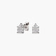 Pendientes de oro blanco 18K diamante natural 0.14 ct. 6 mm