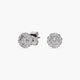 Pendientes redondos de oro blanco 18K diamante natural 0.18 ct. 6 mm