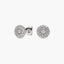 Pendientes redondos de oro blanco 18K diamante natural 0.20 ct. 7 mm
