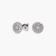 Pendientes redondos de oro blanco 18K diamante natural 0.20 ct. 7 mm
