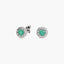 Pendientes de oro blanco 18K diamante natural 0.45 ct. esmeralda 7 mm FOREST