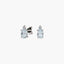 Pendientes de oro blanco 18K diamante natural 0.04 ct. aguamarina 8 mm GLACIER