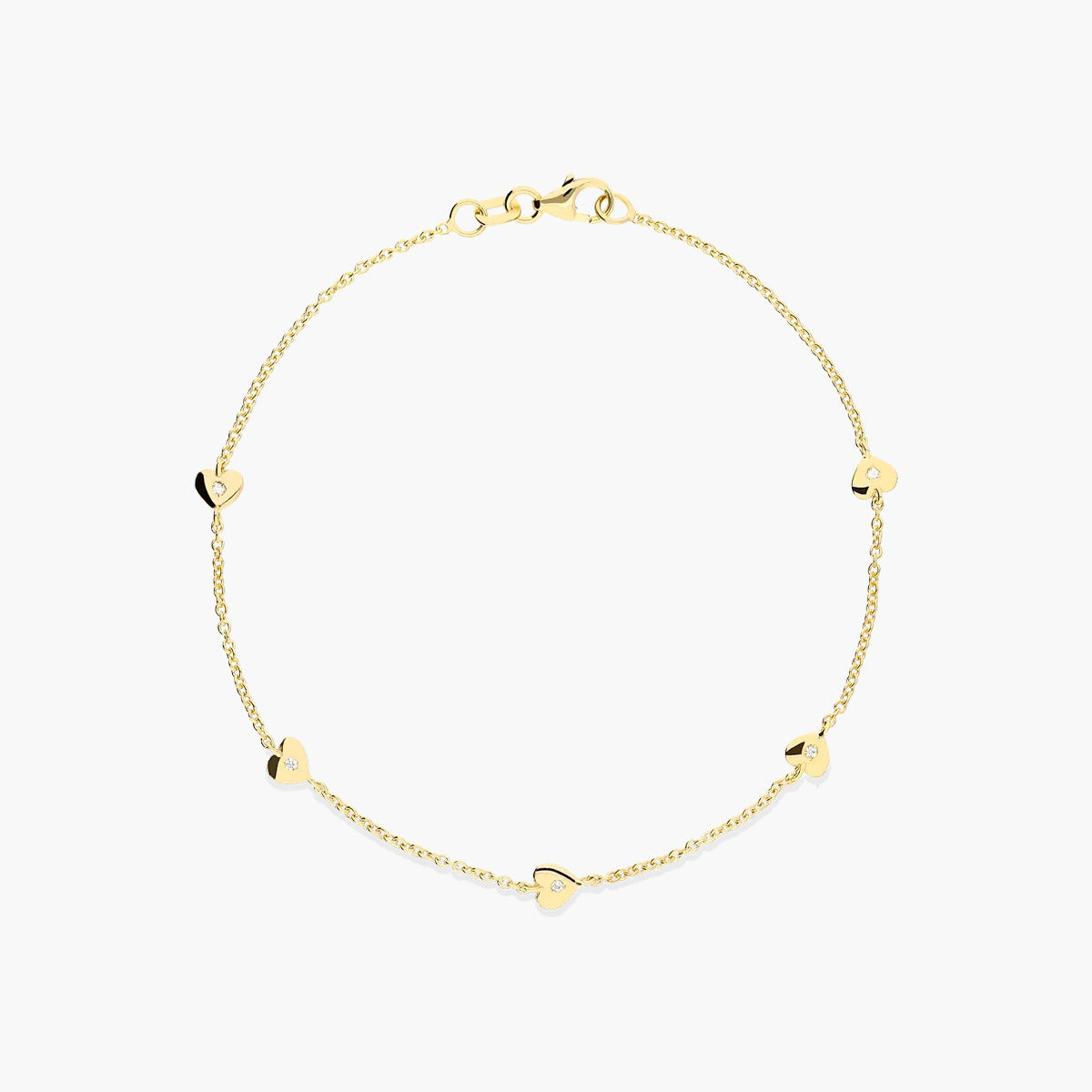 Pulsera de oro 18K diamante natural 0.03 ct. 16-18 cm