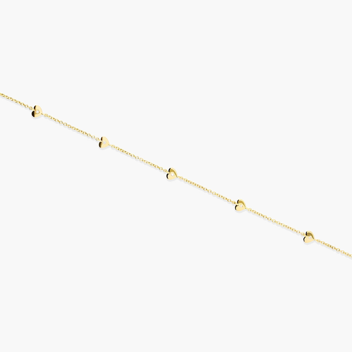 Pulsera de oro 18K diamante natural 0.03 ct. 16-18 cm