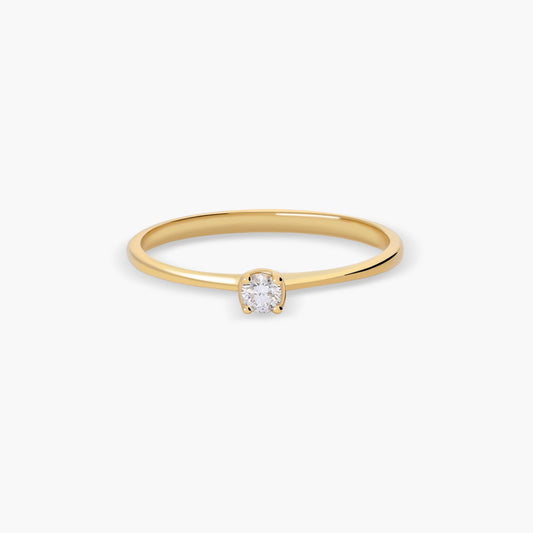 Anillo de oro 18K diamante natural 0.07 ct. SUN