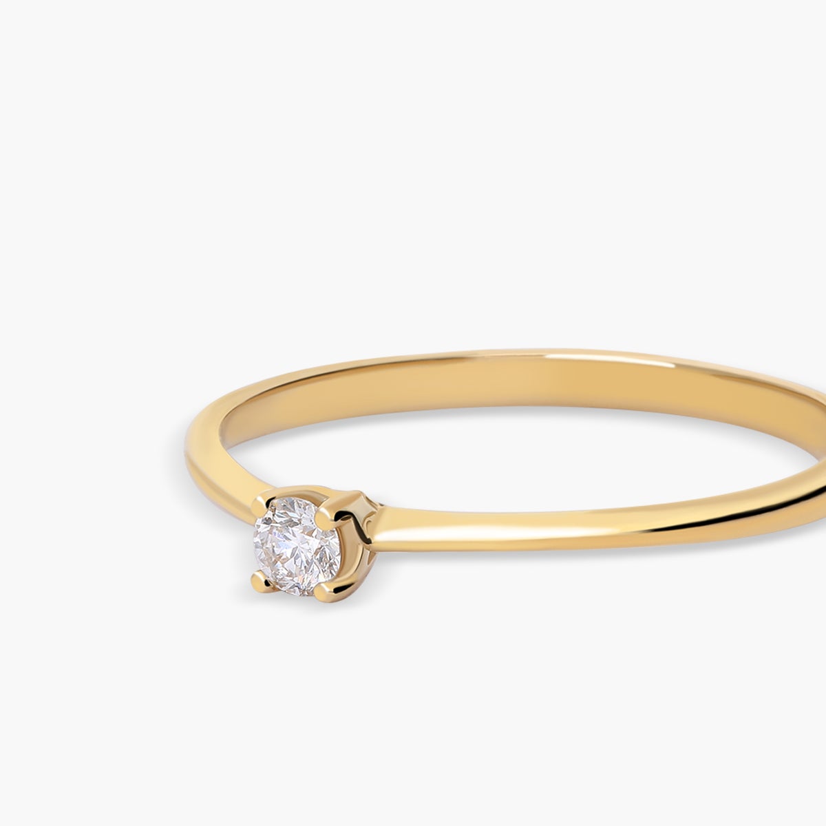 Anillo de oro 18K diamante natural 0.07 ct. SUN
