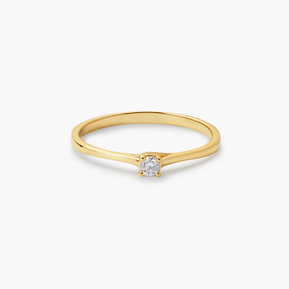 Anillo de oro 18K diamante natural 0.07 ct. SUN