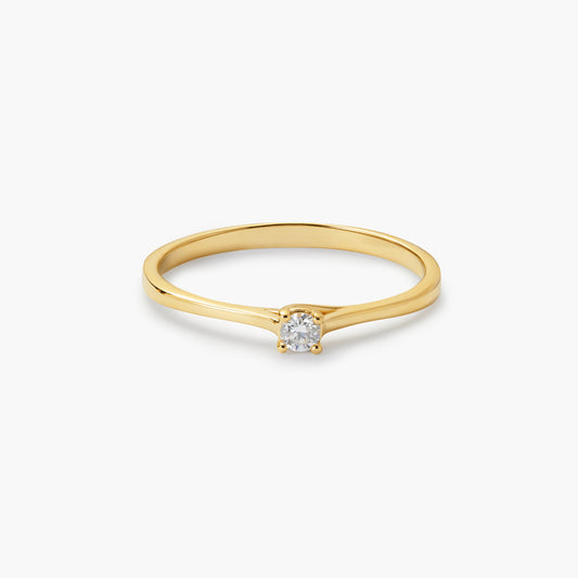 Anillo de oro 18K diamante natural 0.07 ct. SUN