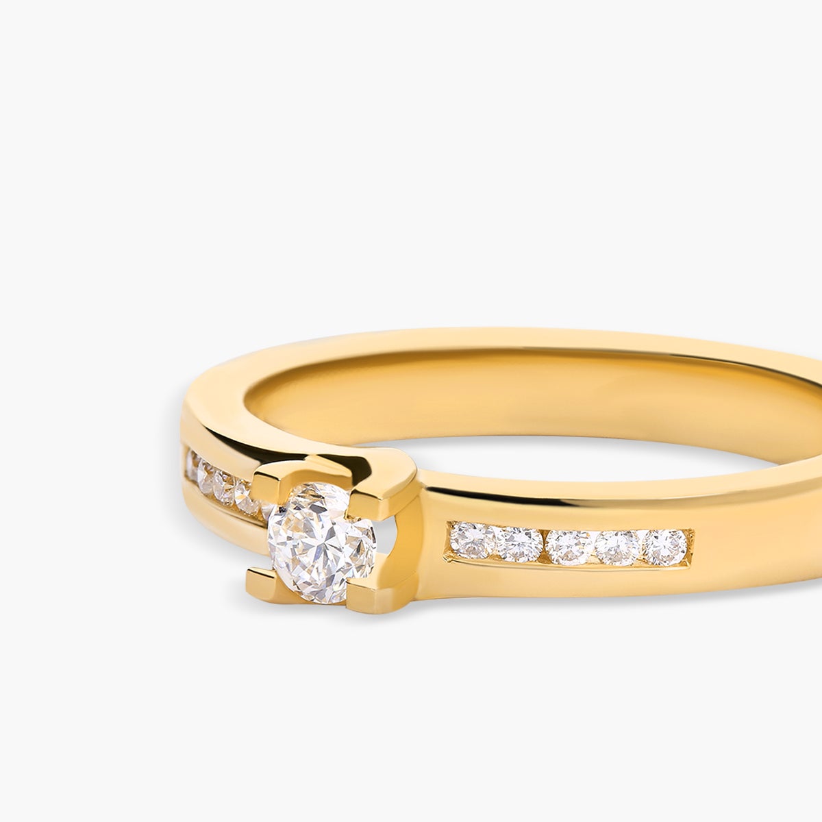 Anillo de oro 18K diamante natural 0.25 ct. COMET