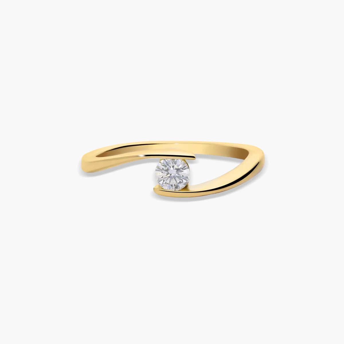 Anillo de oro 18K diamante natural 0.2 ct. GRAVITY