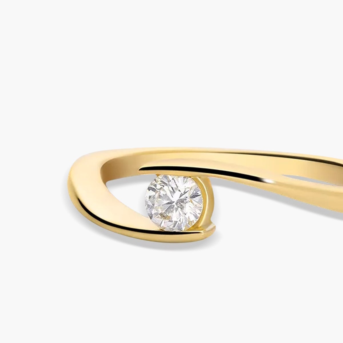 Anillo de oro 18K diamante natural 0.2 ct. GRAVITY
