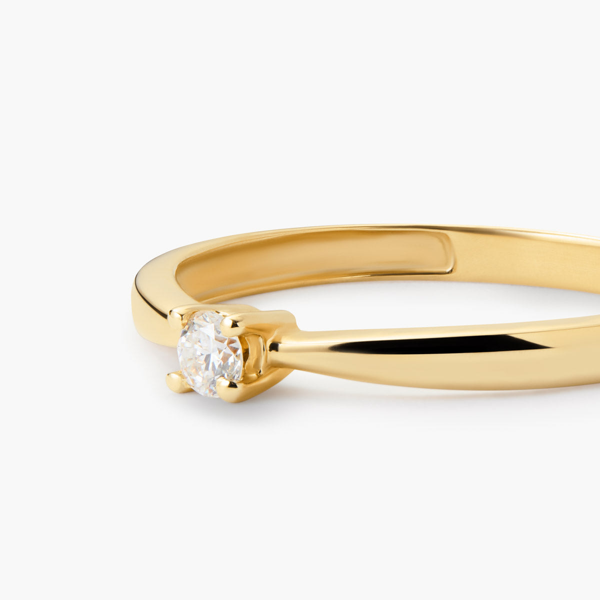 Anillo de oro 18K diamante natural 0.1 ct. SUN