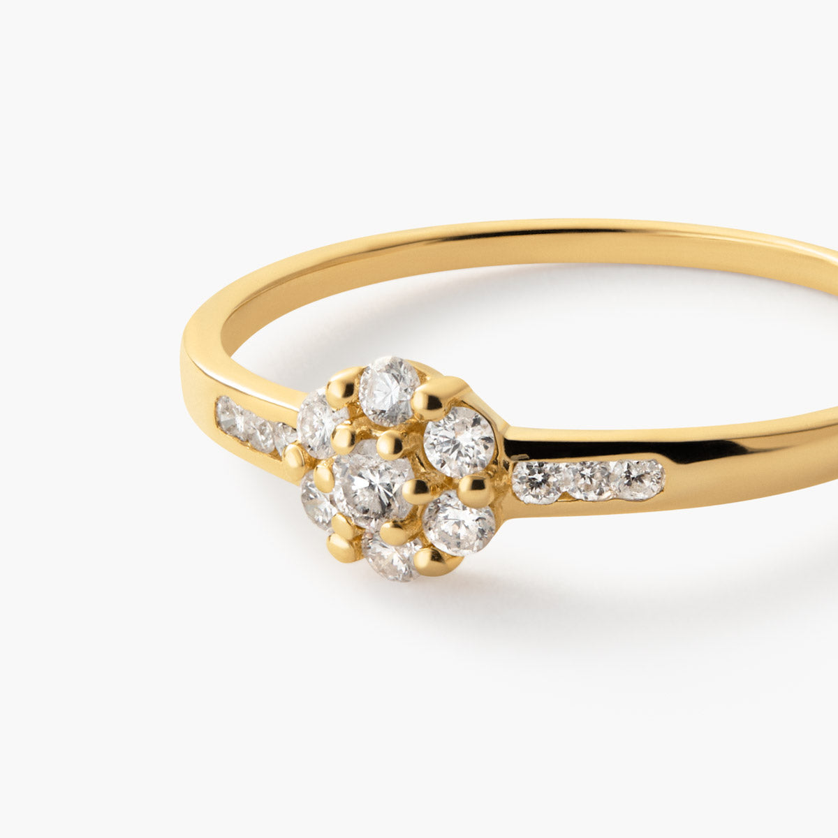 Anillo de oro 18K diamante natural 0.168 ct.