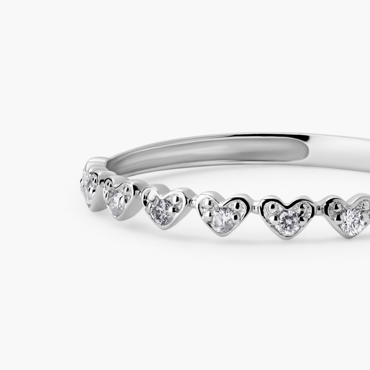 Anillo de oro blanco 18K diamante natural 0.07 ct.