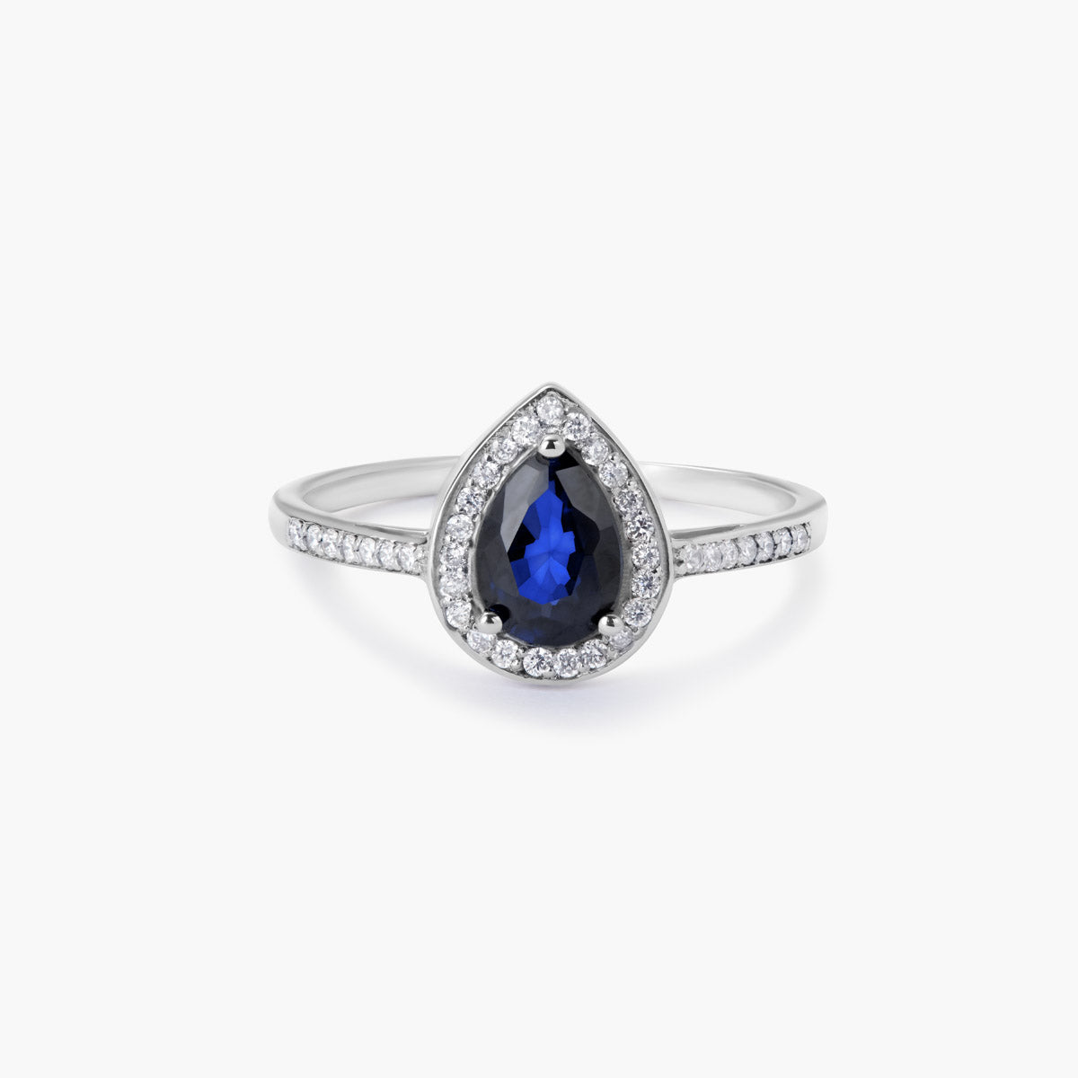 Anillo de oro blanco 18K diamante natural 0.19 ct. IMPERIAL TEAR