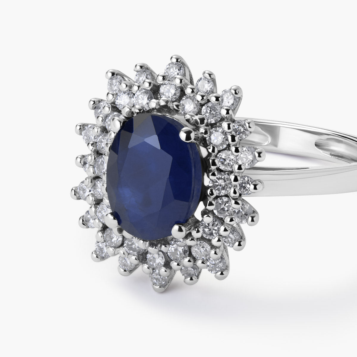 Anillo de oro blanco 18K diamante natural 0.43 ct. IMPERIAL SAPPHIRE