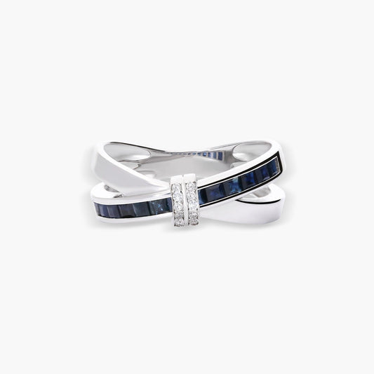 Anillo de oro blanco 18K diamante natural 0.04 ct. CASINO