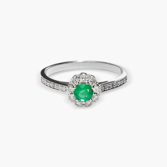 Anillo de oro blanco 18K diamante natural 0.3 ct. FOREST