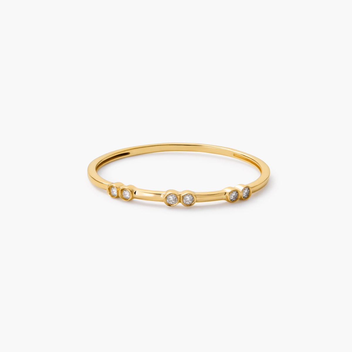 Anillo de oro 18K diamante natural 0.036 ct.