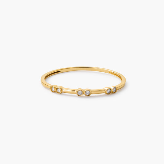 Anillo de oro 18K diamante natural 0.036 ct.