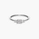 Anillo de oro blanco 18K diamante natural 0.1 ct. 