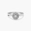 Anillo de oro blanco 18K diamante natural 0.14 ct. 