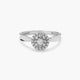 Anillo de oro blanco 18K diamante natural 0.14 ct. 